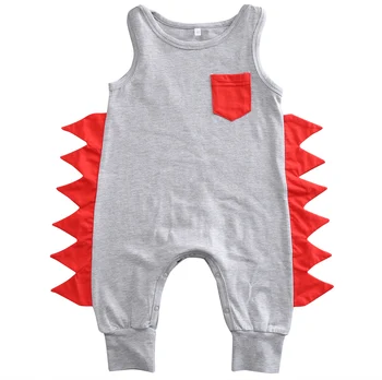 Medvilnės dinozaurų Romper kūdikių drabužiai Naujagimį Berniuką Rankovių Romper Jumpsuit Playsuit Aprangą, Drabužius 0-24M