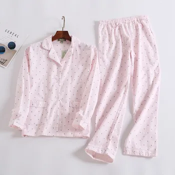 Medvilnės Pižama Rinkinys Moterims Seksualus Juostele Pyjama Ilgai Marškinėliai, Kelnės Šiltas Homewear 2020 Naujas Mados Didelis Dydis Sleepwear