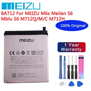 Meizu Originalus 3000mAh BA712 Baterija MEIZU M6s Meilan S6 Mblu S6 M712Q/M/C M712H Mobiliojo Telefono Baterijas+Nemokamas įrankiai