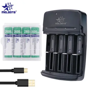 Melasta NIZN AA YRA 1,65 V 2600mWh Įkrovimo Baterija (akumuliatorius su 4 slots LED USB įkroviklis Ni-Zn įkraunamas baterijas žaislai, MP3 kamera