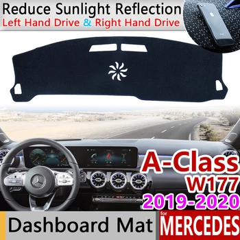 Mercedes Benz A-Klasės W177 neslystantis prietaisų Skydelio Kilimėlis Padengti Trinkelėmis skėtį nuo saulės Dashmat Kilimų Priedai A-Klasse A160 A180 A200 A45
