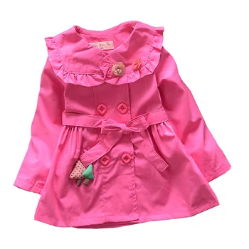 Merginos Tranšėjos Girl Paltai Naujų 2020 m. Pavasarį, Rudenį, Vaikiški Viršutiniai drabužiai Naujovė Medvilnės Baby Tranšėjos 1-4 metų,
