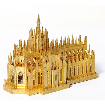 Microworld 3D Metalų Nano Įspūdį Milano Katedra Duomo Gotikos Pastatų Modelių,pjovimas Lazeriu Dėlionės 