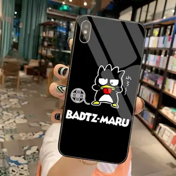 Mielas animacinių filmų BAD Badtz Maru Raštas Telefono Padengti Grūdinto Stiklo iPhone 11 Pro XR XS MAX 8 X 7 6S 6 Plus SE 2020 m.
