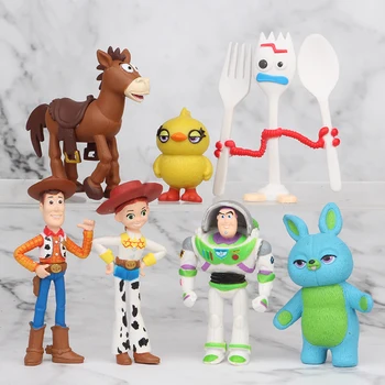 Mielas Filmas Žaislų Istorija 4 Sumedėjusių Buzz Lightyear Forky PVC Veiksmų Skaičius, Jessie Woody Alien mini Lėlės, Žaislai Vaikams Kalėdų Dovana