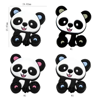 Mielas-idėja 10vnt Panda Baby Teether Animacinių filmų Silikono Granulių BPA Free Kūdikių Žaislai, Padaryti Rankų darbo Chewable Jutimo Žindukas Įrašą