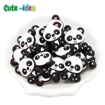Mielas-idėja 10vnt Panda Baby Teether Animacinių filmų Silikono Granulių BPA Free Kūdikių Žaislai, Padaryti Rankų darbo Chewable Jutimo Žindukas Įrašą