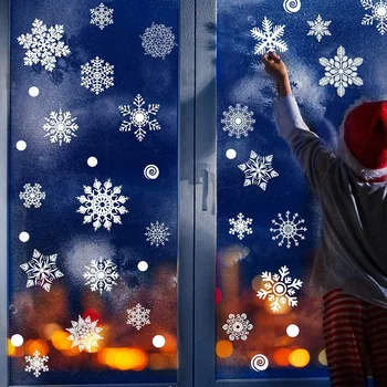 Mielas Kalėdų Snaigės Langą Lipdukai tvirtai laikosi s Papuošalai Kalėdos Žiema, Kalėdų Dieną, Stiklo Dekoras Namuose