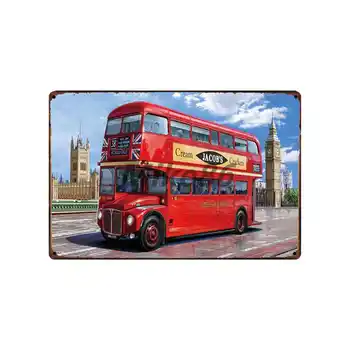 [ Mike86 ] LONDONO Raudonas dviaukštis AUTOBUSAS Big Beno STILIAUS Metalo Pasirašyti Sienos Apnašas Plakatas, Tapyba meno Kalėdų Dekoro Meno FG-516