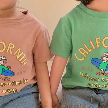 MILANCEL 2021 m. Vasarą Naujų Vaikai Tees Animacinių filmų Berniukai, O Kaklo trumpomis Rankovėmis Mergaitėms T-shirt