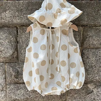 MILANCEL vasaros kūdikių drabužiai cool baby merginos bodysuits lino kūdikių berniukų jumpsuits rankovių dot spausdinti kūdikių apranga