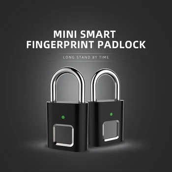 Mini Atrakinti Įkrovimo Smart Užraktas Keyless pirštų Atspaudų Užraktas, Anti-Praslydimo Saugumo Spynos, Durų Bagažo Užraktas mažą dėžutę