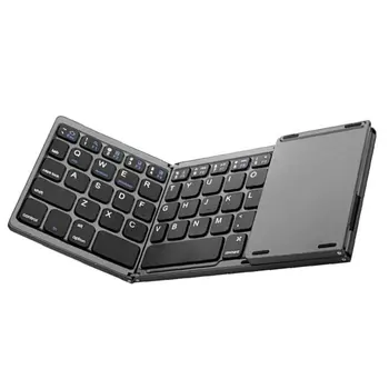 Mini Kompaktiškas Trigubo Sulankstymo Klaviatūros Nešiojamų Kietas Belaidžio Telefono, Tablet Klaviatūra Su Touchpad Pele