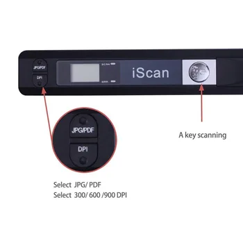 Mini Nešiojamą Skaitytuvą 900DPI LCD Ekranas JPG/PDF Formato Dokumento Vaizdo Iscan Delninis Skaitytuvas su 32G Micro SD/TF Flash Kortelės