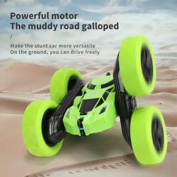 Mini RC Automobilių 2.4 G 4CH Stunt Drift Deformacijos Buggy Automobilių Rock Crawler Roll Automobilių 360 Laipsnių Flip Vaikams Robotas Šviesos RC Automobilių Žaislai
