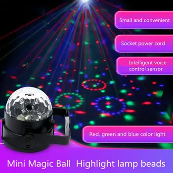 Mini RGB LED Kristalų Magija Kamuolys Etapo Poveikį, Apšvietimo Lempos Lemputė Šalies Disco Club DJ Šviesos Šou Lumiere