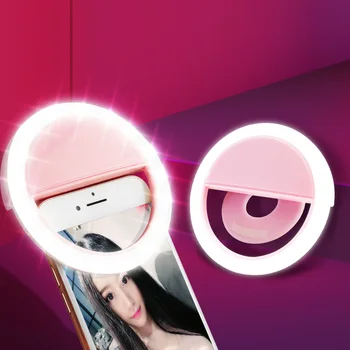 Mini Telefono skambutis Šviesos diodų (LED) Ringlight Įrašą, skirtą Išmanųjį telefoną Fotografijos Apšvietimas Selfie Makiažas Foto Tik Tok Vaizdo Užpildykite Šviesa