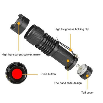 Mini UV Žibintuvėlis LED Šviesos Zoom Žibintuvėlis Šviesos Augintinio Šlapimo Dėmes Detektorius Medžioklės skorpionas 14500 Baterija Vandeniui Lempos 365NM