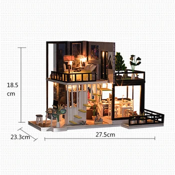 Miniatiūriniai Lėlių Namai, Baldai Modernus Modelis Pastatas, Didelis Medinis Namas Roombox Kalėdų Dovana Žaislai Vaikams 