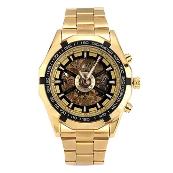 MISSKY Vyrų Laikrodžiai, Aukso Spalva Verslo Vyrų Mados Atsitiktinis Visiškai Automatinis Mechaninis laikrodis Vyrų Laikrodžiai reloj hombre