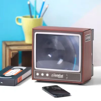 Mobiliojo Telefono Vaizdo Magnifier Retro Mažas TV Didinamąjį Įrankiai PASIDARYK pats Kartus Magnifiers Darbalaukio Universalus Telefono Kino Stiprintuvas