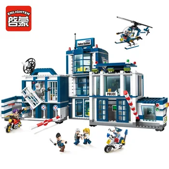 Modelių kūrimo rinkiniai suderinamas su miesto Policijos Stotis Sraigtasparnis 951 vnt 3D blokai Švietimo žaislai vaikams, pomėgiai