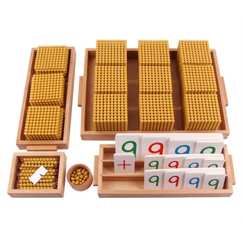 Montessori Matematikos Priemonių Dešimtmetį Banko Žaidimai Medienos Žaislai Darželio Ikimokyklinio Ugdymo Žaislai Aukso Granulių Žaislai