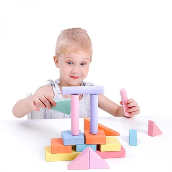 Montessori Šiaurės Šalių Švietimo Mediniai Žaislai, Vežimėlis Blokai Nustatyti, Medinės Vaivorykštė Blcoks Apdailos Gamtos Amatų Žaislai Vaikams