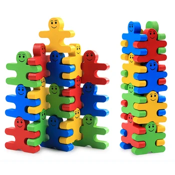 Montessori Žaislai, Mediniai Švietimo Žaislai Vaikams Ankstyvo Mokymosi Medžiagos Kūdikių Žvalgybos Balansas Piktadarys Žaidimai 16PCS/Set