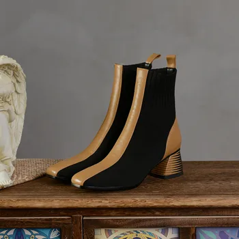 MORAZORA 2020 Naują atvykimo moterų mados batai storais kulnais aikštėje kojų ponios batai rudens-žiemos mišrios spalvos batai