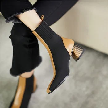MORAZORA 2020 Naują atvykimo moterų mados batai storais kulnais aikštėje kojų ponios batai rudens-žiemos mišrios spalvos batai