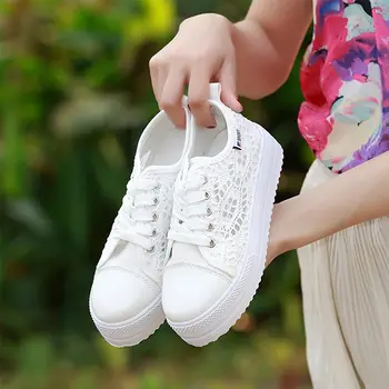 Moterų batai išpjovos nėrinių drobės tuščiaviduriai kvėpuojantis platforma butas batai moteris sportbačiai 2021 m. vasaros mados atsitiktinis ponios batai