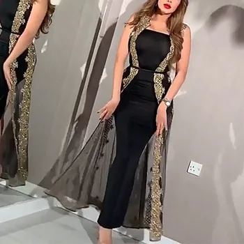 Moterų Berankovis Vintage Juodas Elegantiškas Suknelės Moterų Seksualių Naktinių Šalis Suknelės Ponios Sexy Tinklelio China Suknelė 2020 Metų Vasaros, Nauja