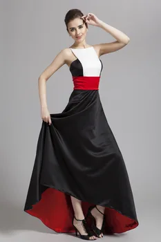 Moterų kilimo ir tūpimo Tako Dizainerių Suknelės Seksualus Spageti Juostelės Kratinys Spalvos Bloką Mados Hi-Low Šalies Prom Ilgos Suknelės