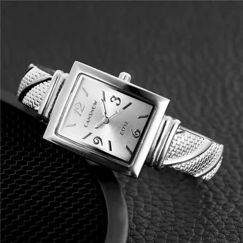Moterų Laikrodžiai, Prabangūs Apyrankę, Sidabro Gold Dial Aikštėje Nerūdijančio Plieno Watchband Moterų Riešo Žiūrėti zegarek damski 2020 m.