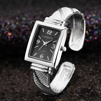 Moterų Laikrodžiai, Prabangūs Apyrankę, Sidabro Gold Dial Aikštėje Nerūdijančio Plieno Watchband Moterų Riešo Žiūrėti zegarek damski 2020 m.