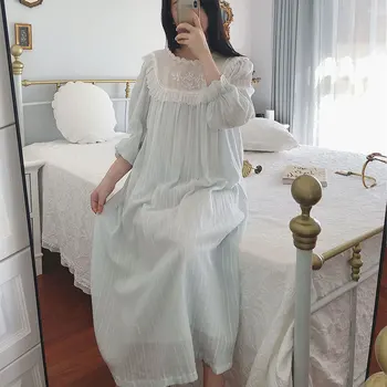 Moterų Lolita Suknelė Princesė Sleepshirts Senovinių Rūmų Stiliaus Nėrinių Aplikacija Nightgowns.Viktorijos Nightdress Lounge Sleepwear