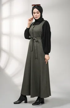 Moterų Mados Žalia Eglute Poliesteris Ilgai Sleevele Suknelė Modelis Hijab Musulmonų Abaja Turkija Dubajus Vasaros Žiemos Atsitiktinis 2021