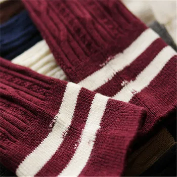 Moterų Megzti Medvilnės Sockings Per Kelio Ilgas Dryžuotas Aukštakulniais Sockings Naujų Studentų 2019 M. Rudenį Grils Žiemą Šiltas Sockings