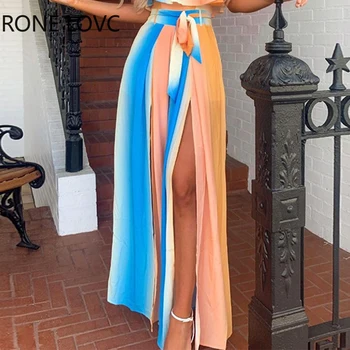 Moterų Off Peties Priekiniai Ritininės Colorblock Dress Maxi Suknelė Elegantiškas Mados Elegantiškas Šalis Suknelė