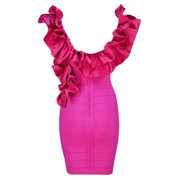 Moterų Rose Red Tvarstis Suknelė Bodycon 2020 Naujas Vasaros Rankovių Susiėmę Seksuali Suknelė Trumpas Klubas Vakare Šalis Suknelė Vestidos