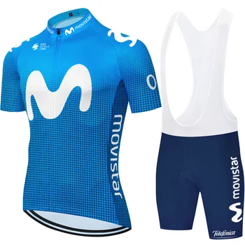 Movistar dviračių džersis pro komandos Bike Šortai Komplektas Quick Dry Lyno Mens Pro Cycling Culotte maillot cycliste pro 2020 m.