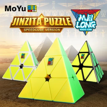 MoYu Cubing Klasėje Meilong Piramidės Kubas 3x3x3 Stickerless Magija Greitis Kubeliai Profesinės Puzzle Kubeliai Švietimo Žaislai vaikams