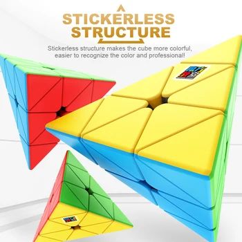 MoYu Cubing Klasėje Meilong Piramidės Kubas 3x3x3 Stickerless Magija Greitis Kubeliai Profesinės Puzzle Kubeliai Švietimo Žaislai vaikams
