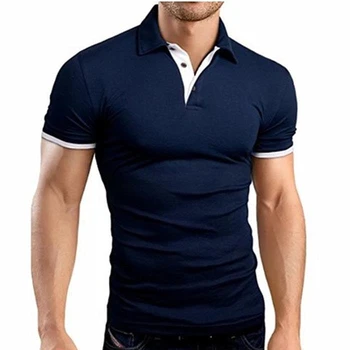 MRMT 2021 Prekės Vasaros Nauja, vyriški T-shirt Atvartas Atsitiktinis trumparankoviai Susiuvimo marškinėliai vyrams vientisos Spalvos Megztinis Viršūnės T-shirt