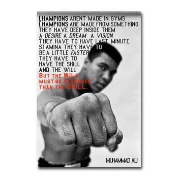 Muhammed Ali, Boksininkas Drobės Plakatas Motyvacinį Kabučių Spausdinti 20x30 60x90cm Sienos Meno Dekoratyvinis Nuotrauką Tapetai Kambarį Dekoro