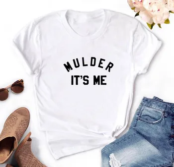 Mulder, Tai Man Spausdinti Vasaros T-shirt Moterims, O-kaklo Medvilnės trumpomis Rankovėmis Mados Juokinga T Marškinėliai Moterims Laisvi marškinėliai Femme