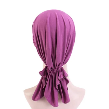 Musulmonų Moterys Modalinio Ir Medvilnės Elastinga Turbaną Bžūp Galvos Wrap Pirate Hat Vėžio Bandanna Bžūp Doorag Chemo Plaukų Slinkimas Padengti Kepuraitė Šalikas