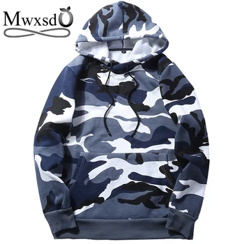 Mwxsd prekės žiemą vyrai vilnos kamufliažas hoodies vyriški šilti kailiniai Hip-Hop Rudenį Megztiniai Megztinis Karinės Tracksuit