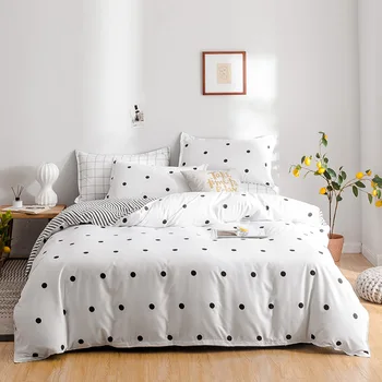 Namų Tekstilės Pilka patalynės star antklode padengti nustatyti Spausdinami paklode +antklode padengti +užvalkalas Italija lova padengti pilka taškų patalynė, nustatyti